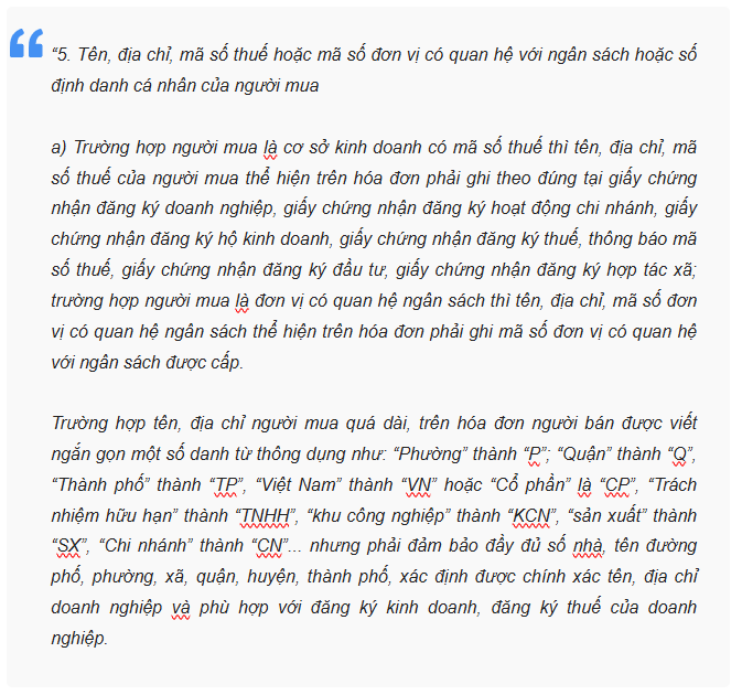 Hóa đơn hộ kinh doanh