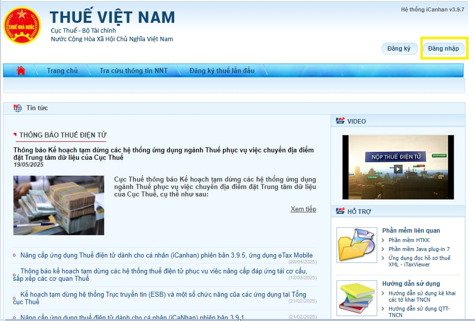 kê khai thuế điện tử qua Cổng thông tin Thuế điện tử