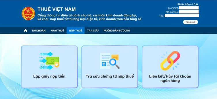 Cách nộp thuế điện tử hộ kinh doanh qua Cổng thông tin điện tử