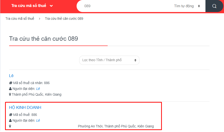 Tra cứu mã số thuế HKD trên các trang dịch vụ Mã số Thuế uy tín