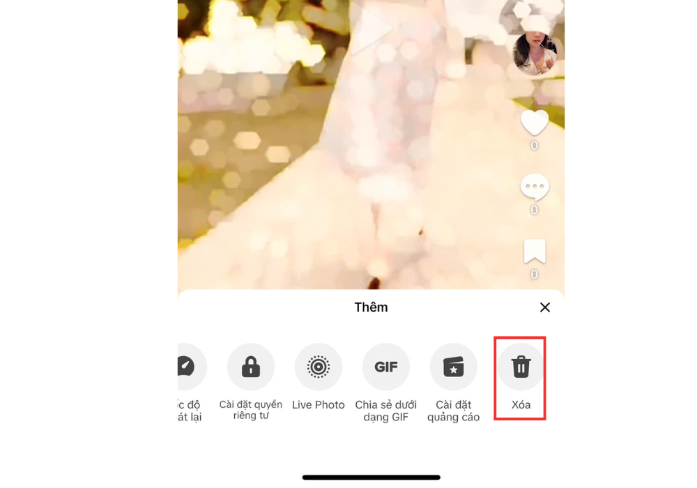 Cách xóa video tiktok