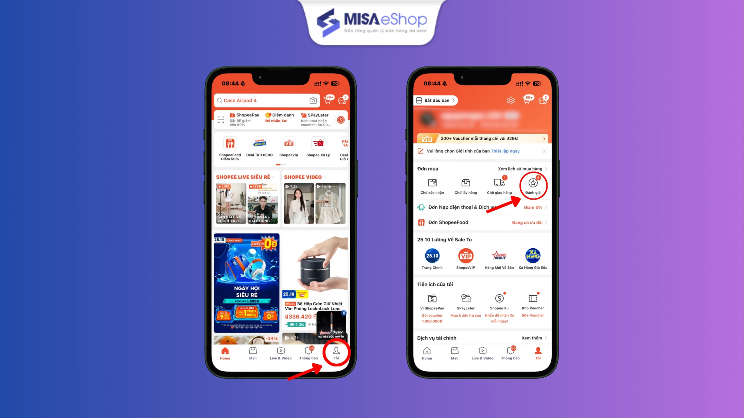 Cách sửa đánh giá Shopee B1