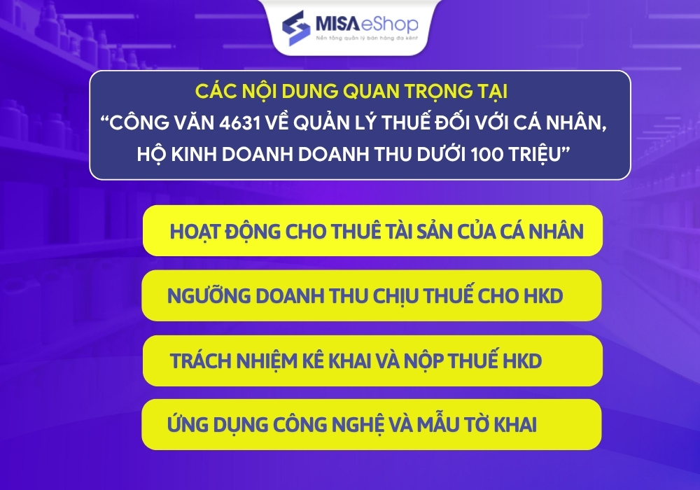Công văn 4613 hướng dẫn quản lý thuế cho HKD dưới 100 triệu