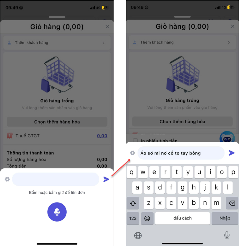 Hướng dẫn lên đơn bán hàng trên điện thoại
