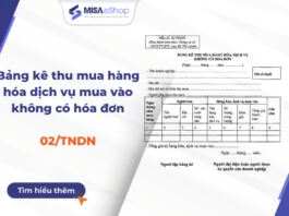 Mẫu 02/TNDN: Bảng kê thu mua hàng hóa dịch vụ mua vào không có hóa đơn 2026 Mẫu 02/TNDN