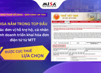 MISA nằm trong danh sách Cục Thuế công bố về các chương trình hỗ trợ hộ kinh doanh triển khai hóa đơn điện tử máy tính tiền MISA nằm trong top đầu danh sách Cục Thuế công bố về các chương trình hỗ trợ hộ kinh doanh triển khai hóa đơn điện tử máy tính tiền