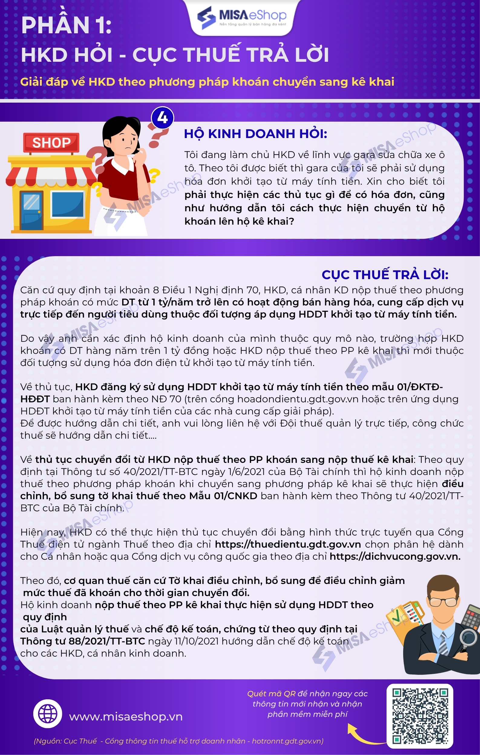 Giải đáp về HKD theo phương pháp khoán chuyển sang kê khai