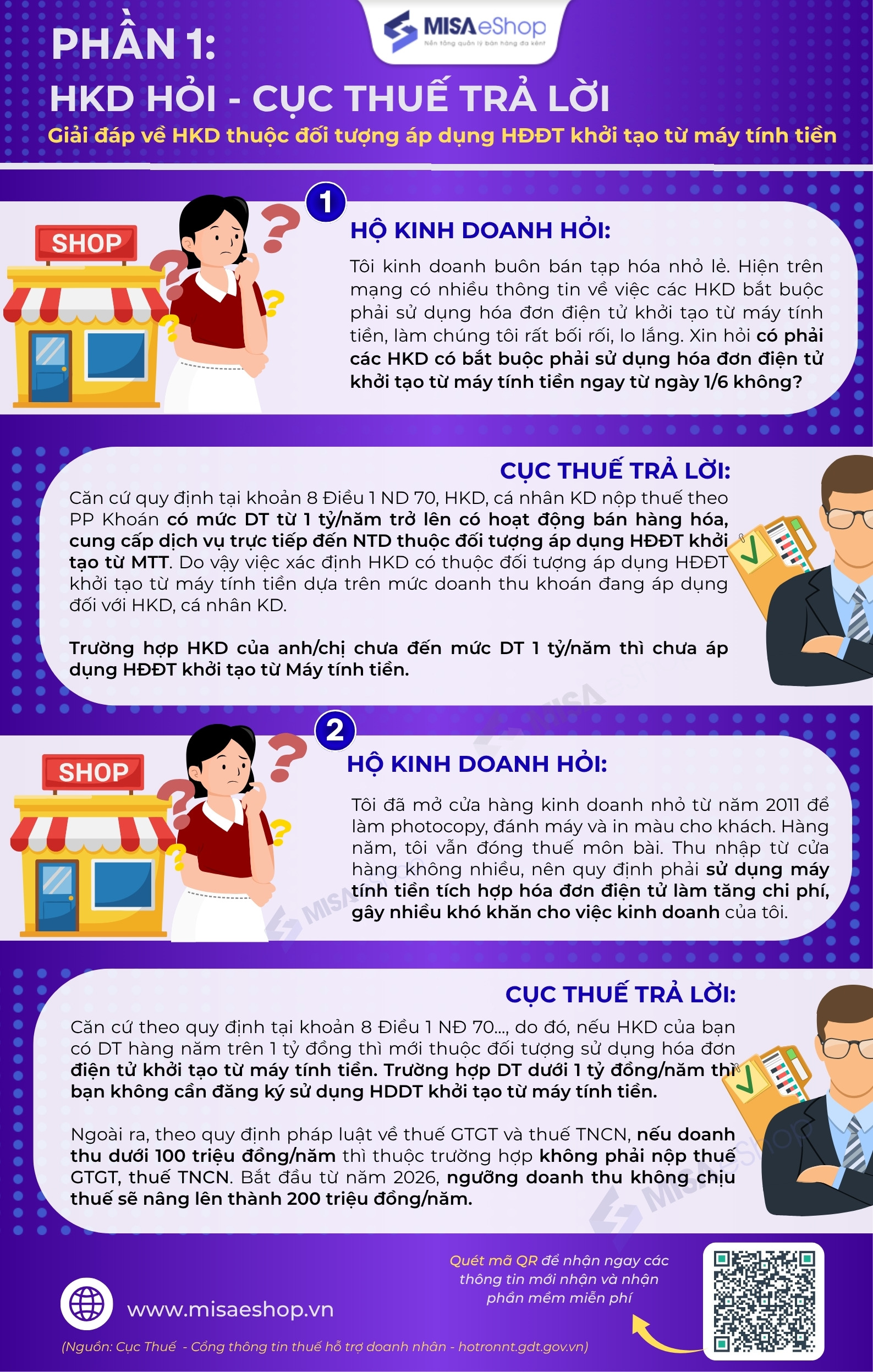 Giải đáp về HKD thuộc đối tượng áp dụng HĐĐT khởi tạo từ máy tính tiền