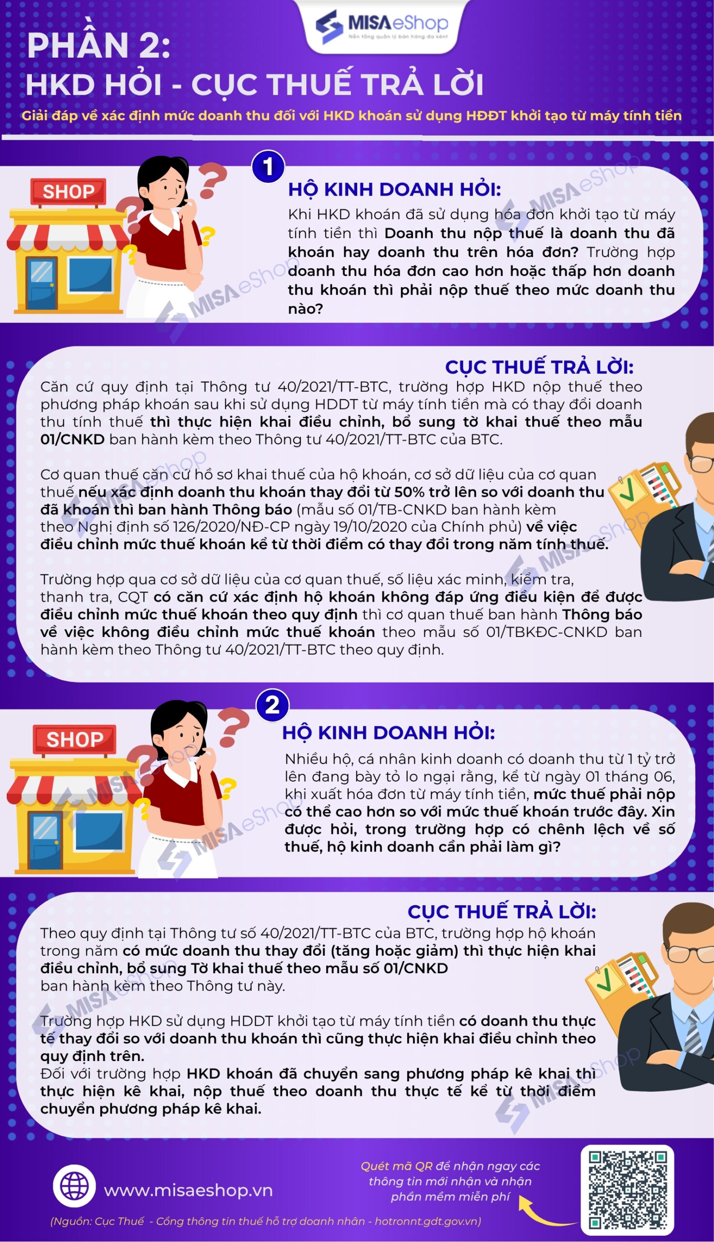 Giải đáp về xác định mức doanh thu đối với HKD khoán sử dụng HĐĐT khởi tạo từ máy tính tiền