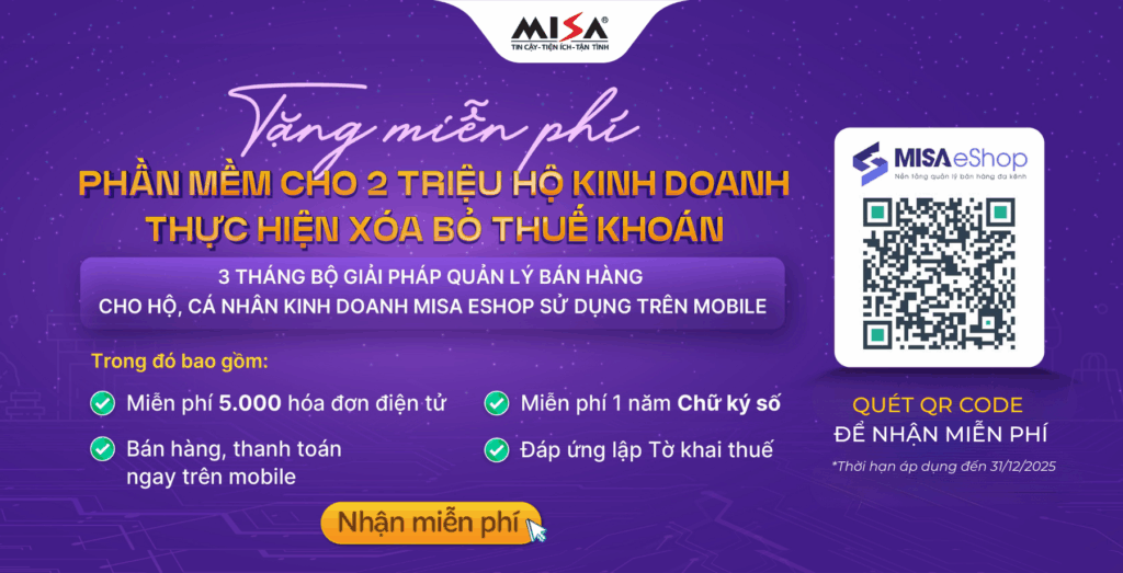 MISA TIẾP SỨC 2 TRIỆU HỘ KINH DOANH bằng phần mềm miễn phí
