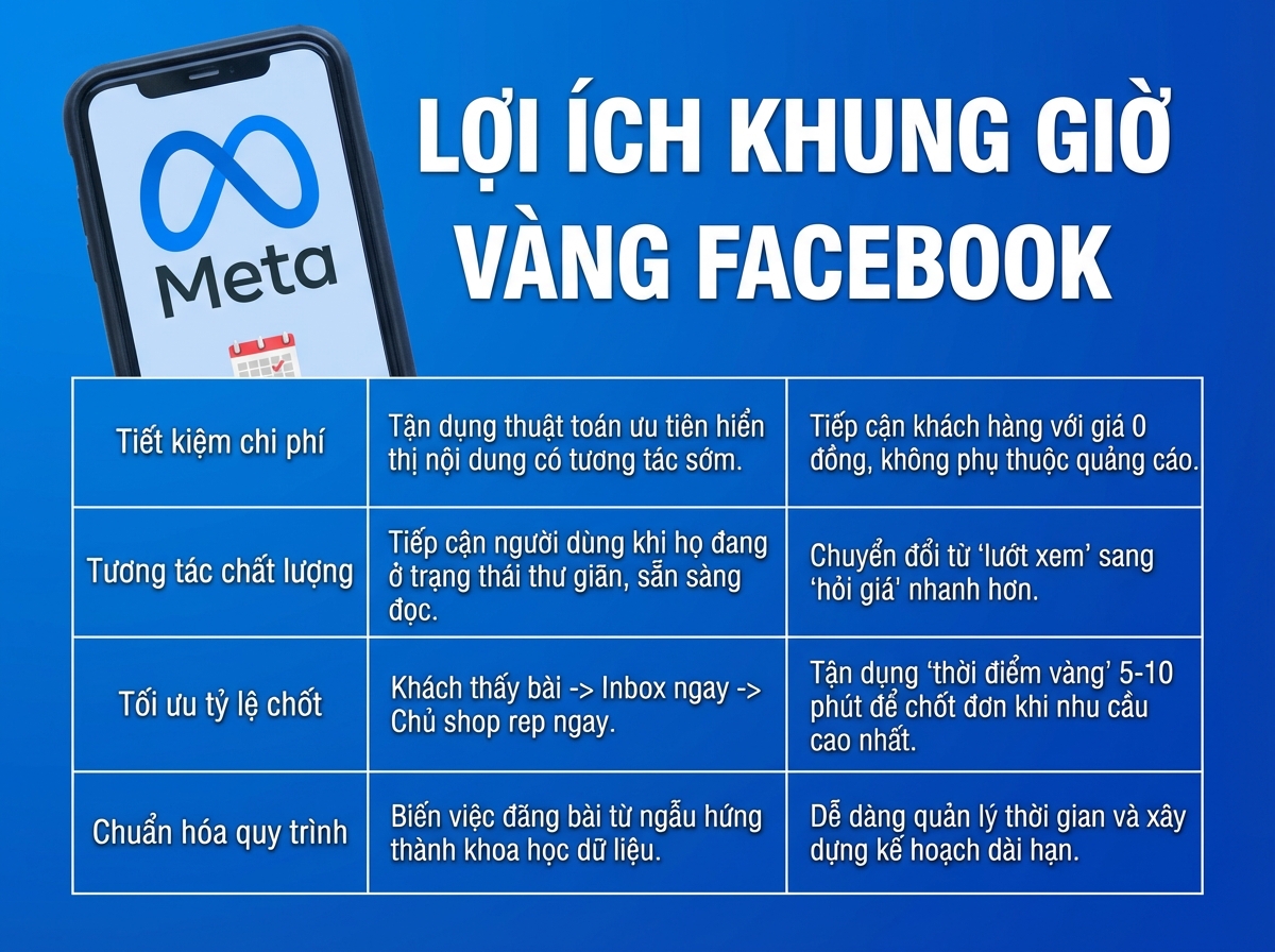 lợi ích đăngg bài fb giờ vàng