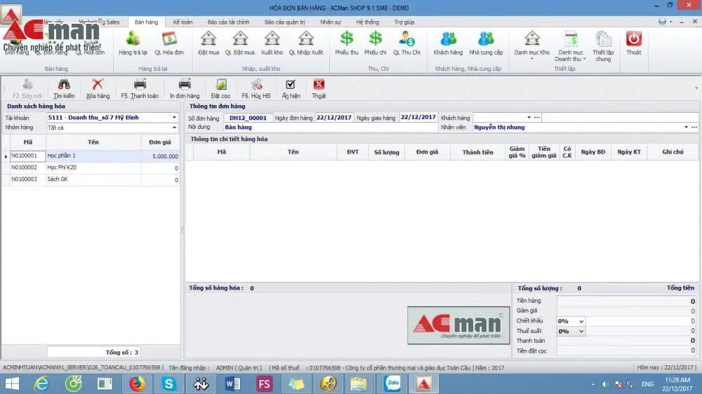 Tính năng nổi bật phần mềm Kế toán Hộ kinh doanh ACMan