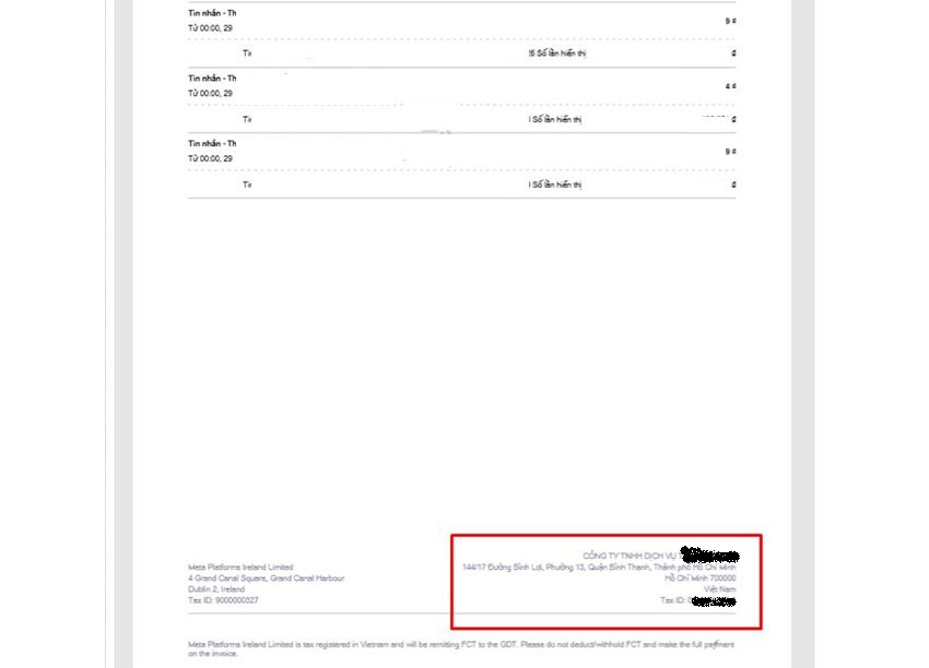 Hướng dẫn cách lấy hóa đơn VAT chi phí chạy quảng cáo Facebook