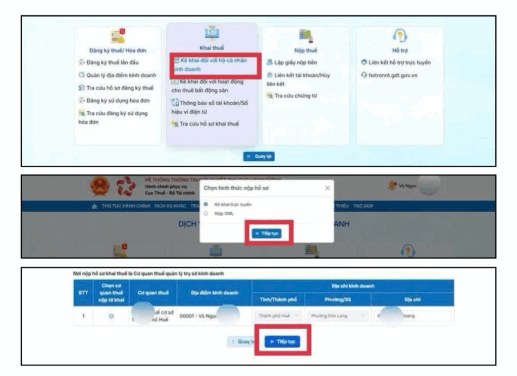 Hướng dẫn kê khai thuế hộ kinh doanh trên Cổng Dịch vụ công