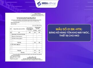Mẫu 01/BK-HTK theo Thông tư 18/2026/TT-BTC bảng kê hàng tồn kho năm 2026 Mẫu 01/BK-HTK