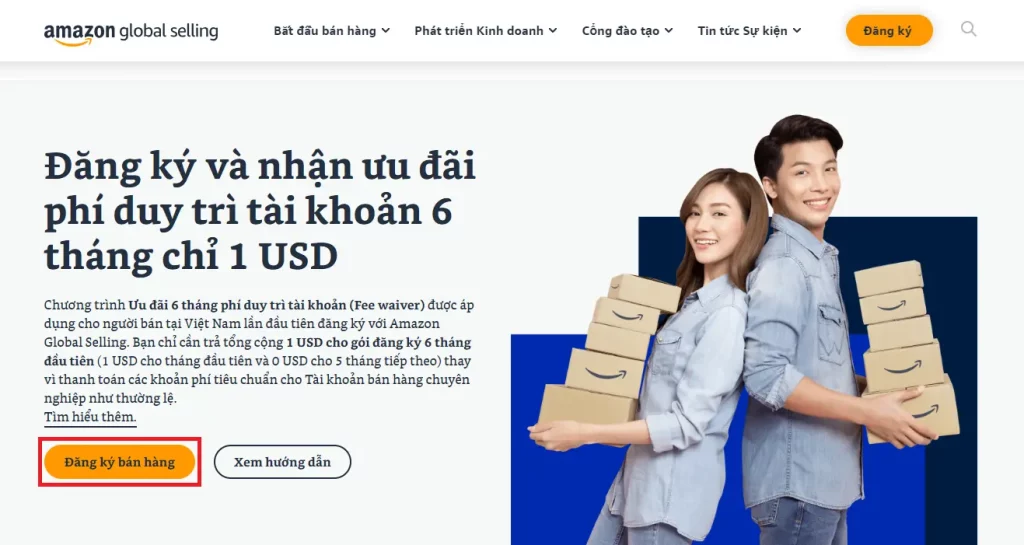 đăng ký tài khoản bán hàng trên amazon