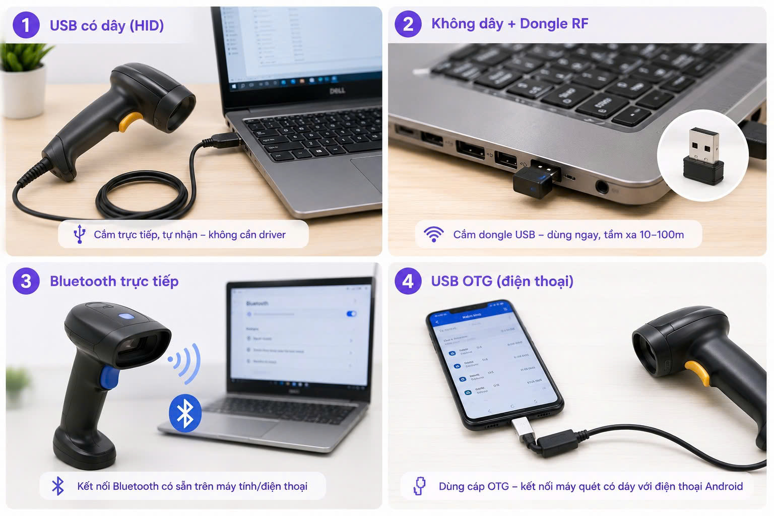 Cách cài đặt máy quét mã vạch trên máy tính, điện thoại và Excel