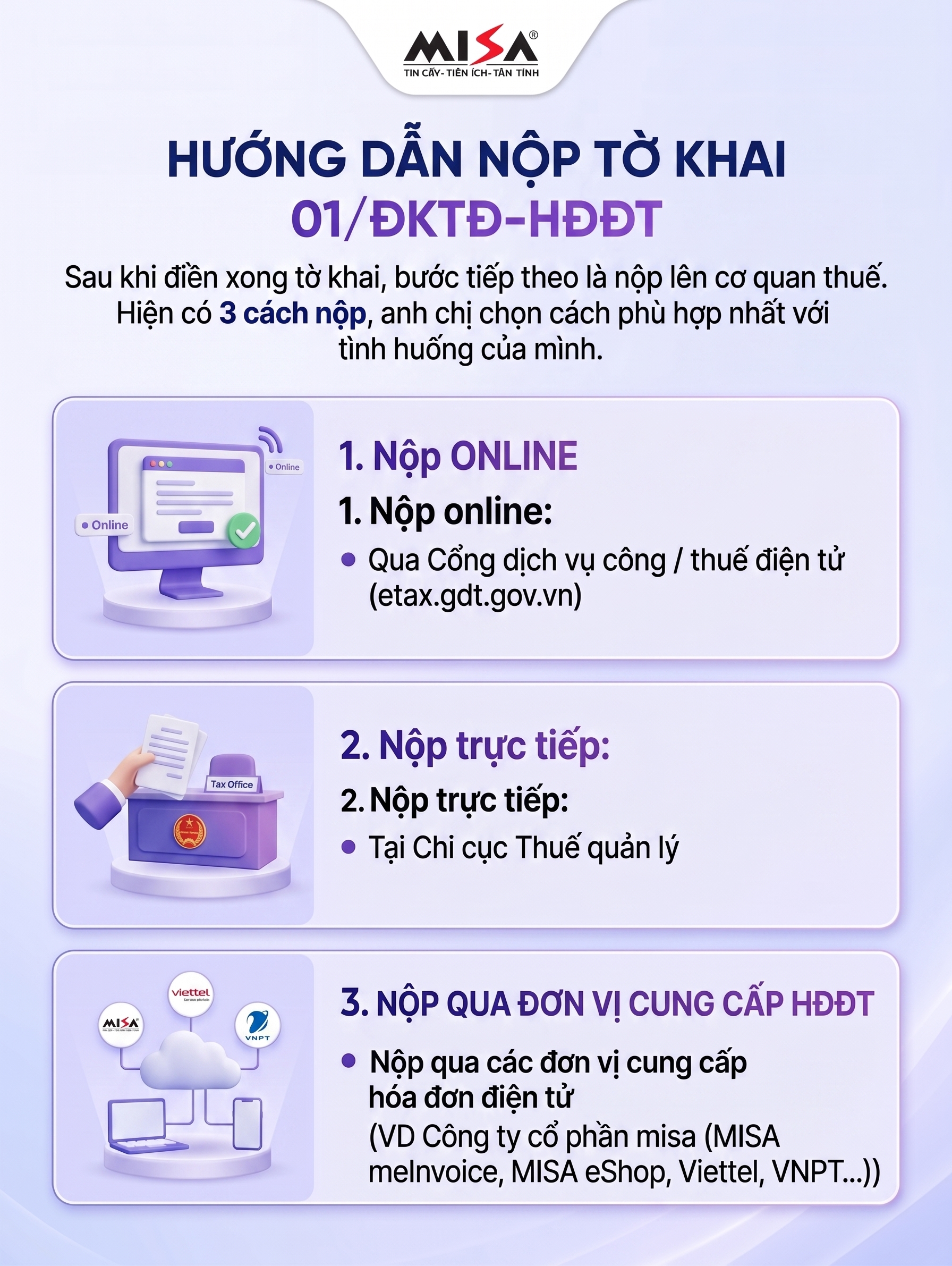 Cách nộp tờ khai 01/ĐKTĐ-HĐĐT