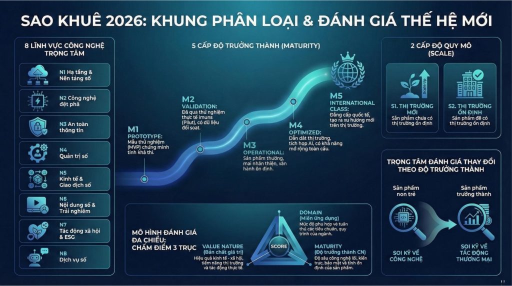 Giải thưởng Sao Khuê 2026 được thực hiện theo khung phân loại và đánh giá thế hệ mới.