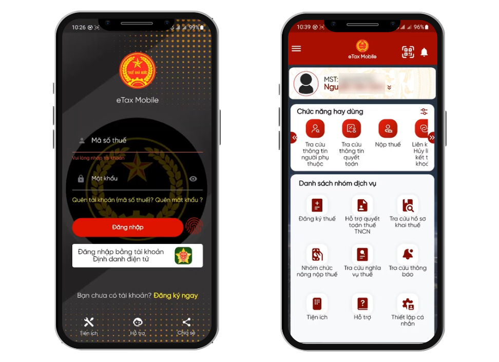 Đăng nhập eTax Mobile