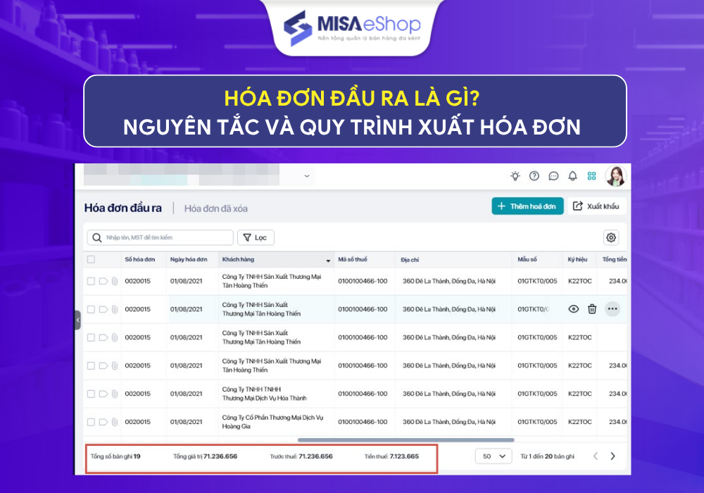 hóa đơn đầu ra là gì