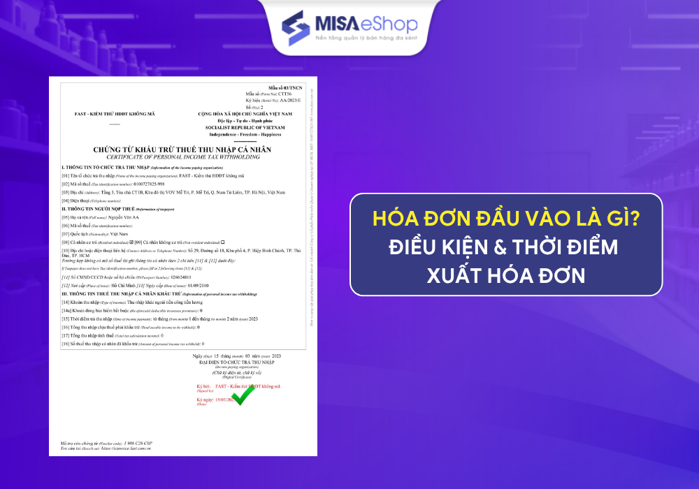 Hóa đơn đầu vào