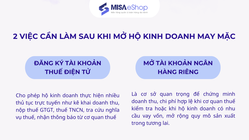 việc cần làm sau khi được cấp giấy phép HKD