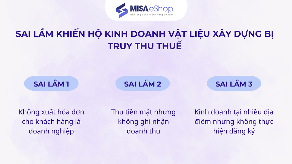 sai lầm khiến HKD vật liệu xây dựng bị truy thu thuế