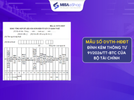 Mẫu số 01/TH-HĐĐT kèm theo TT 91/2026/TT-BTC BẢNG TỔNG HỢP DỮ LIỆU HÓA ĐƠN ĐIỆN TỬ GỬI CƠ QUAN THUẾ Mẫu số 01/TH-HĐĐT