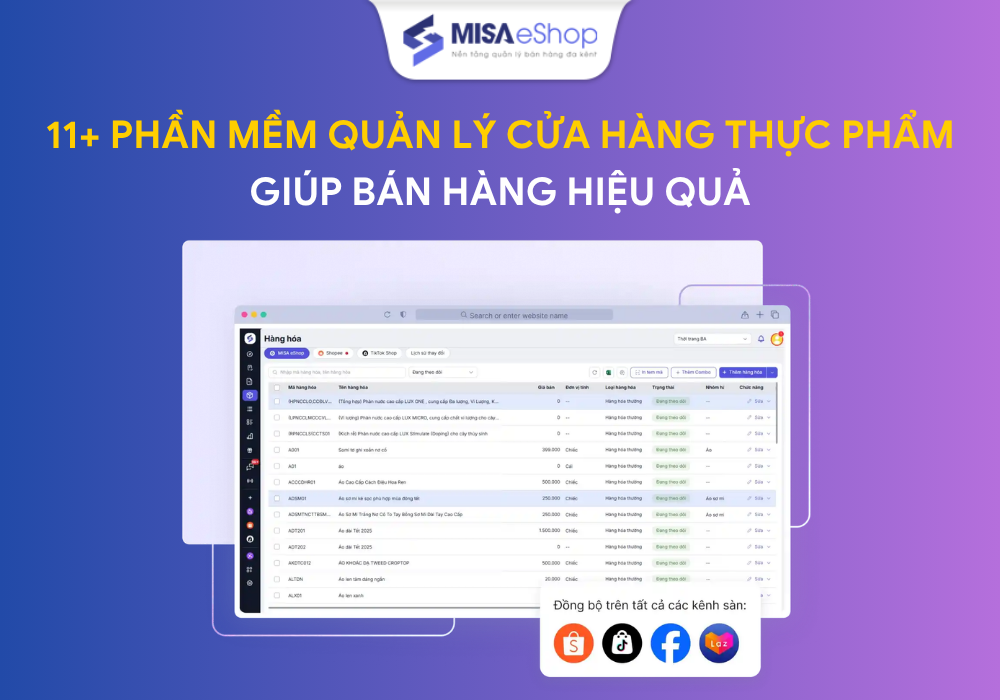 phần mềm quản lý cửa hàng thực phẩm
