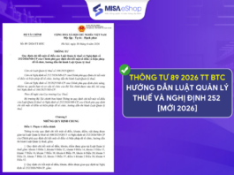TOÀN VĂN Thông tư 89/2026/TT-BTC hướng dẫn Luật Quản lý thuế và Nghị định 252 mới 2026 thông tư 89/2026/TT-BTC